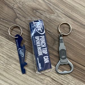 Samuel Adams Miller Lite Keychain Beer Bottle Can Opener Key Chain
